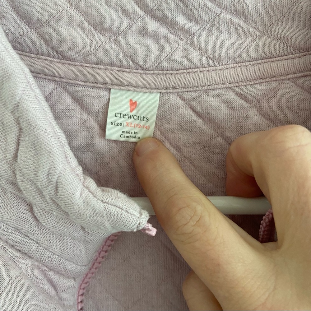 JCrew crewcuts quilted half zip pull over‎ size 12-14 youth - Picture 2 of 4